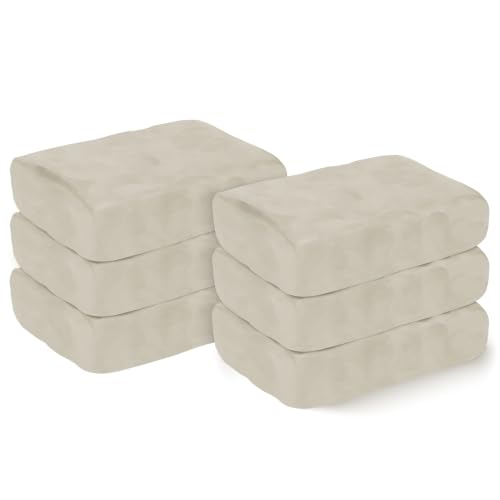 ZEHIQ Air Dry Clay-6.6 lbs Natural White Pottery Clay for Craft Projects | Wheel Throwing, Hand Building, Sculpting Molding, No Baking Required, Self-Hardening, Beginners & Professional Artists - color: 6pcs white