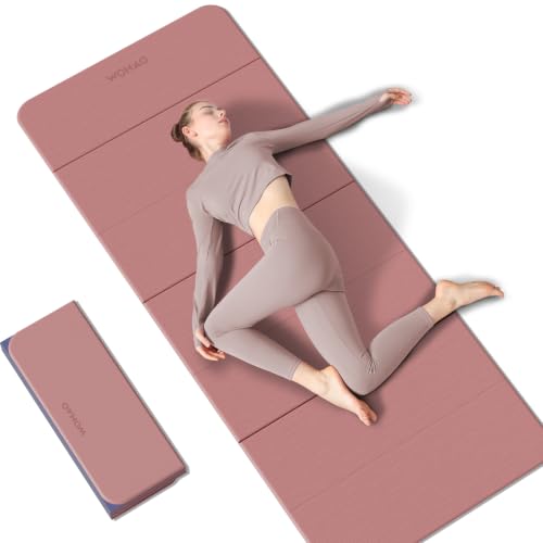 7-Fold Yoga Mat 70"x24" - 1/2 Inch Thick - color: Pink + Navy