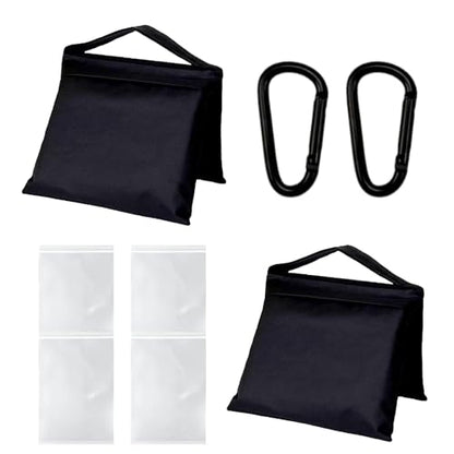2 Pack Sandbags with 4 PE Bags, Sand Bag for Backdrop Stand | Weight Bags for Light Stand Photography Video Equipment, Heavy Duty Sand Bags for Photo Tripod, C Stands and Light Stands - size: 2 PCS