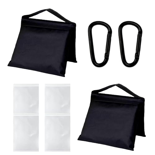 2 Pack Sandbags with 4 PE Bags, Sand Bag for Backdrop Stand | Weight Bags for Light Stand Photography Video Equipment, Heavy Duty Sand Bags for Photo Tripod, C Stands and Light Stands - size: 2 PCS