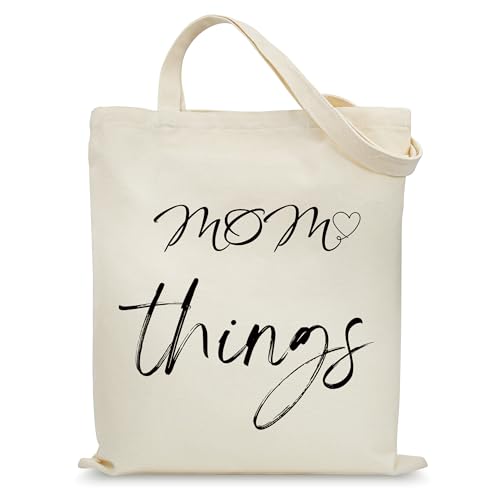Aesthetic Canvas Tote Bag for Women with Inner Pocket - color: Mom