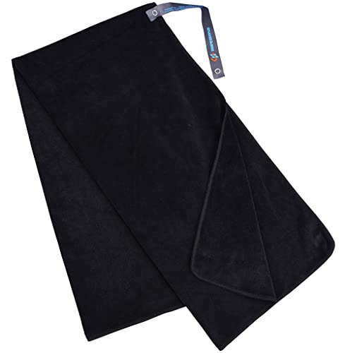 HOPESHINE Gym Towels for Men 20inch X 40inch Women Sweat Large Working Out Microfiber Sports Fast Drying Absorbent Compact Camping, Hiking, Backpacking, Yoga, Travel, Exercise 2-Pack Black+Grey - color: Black+grey 2-pack, size: 2-Pack 20inch X 40inch