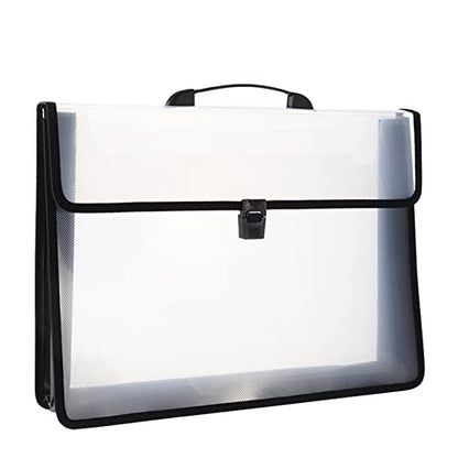 12x16.5 Art Portfolio Case A3 PP Plastic Transparent Black Pack of 1 | Oxford Cloth Edge Waterproof Fits 11x14 Photo Prints and Art Paper - color: Black