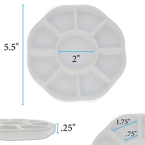 The Beadsmith Ceramic Mixing Palette, Sunflower Design Paint Holder, Arts & Crafts Accessories Organizer, 5.5" x 5.5" x .5", 9 Compartments (1 Palette) - size: 5.5" x 5.5" x 0.5"