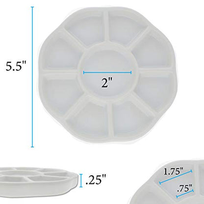The Beadsmith Ceramic Mixing Palette, Sunflower Design Paint Holder, Arts & Crafts Accessories Organizer, 5.5" x 5.5" x .5", 9 Compartments (1 Palette) - size: 5.5" x 5.5" x 0.5"