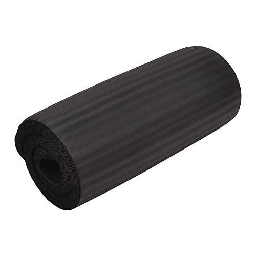Fitvids All Purpose 1/2-Inch Extra Thick High Density Anti-Tear Exercise Yoga Mat and Knee Pad with Carrying Strap, Multiple Colors - color: Black