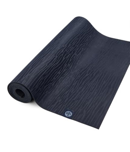 Manduka eKOLite Yoga Mat 71" - 4mm | Natural Rubber | Eco-Friendly | Soft Textured Surface | Natural Next-to-Skin Feel | 71 x 26 inches | Charcoal Grey - color: Midnight, size: 71" x 24"