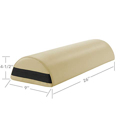 Saloniture Jumbo Half Round Massage Table Bolster Under-Knee Pillow Pad - 26 x 9 x 4.5 Inch - Cream - color: Cream