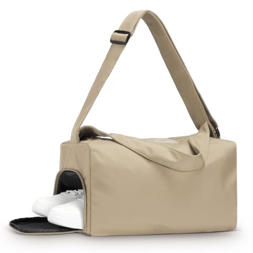 Womens Mini Gym Bag with Shoe Compartment 20L, Khaki - color: Khaki