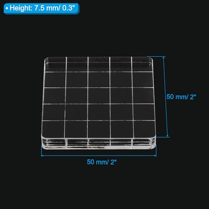 PATIKIL Acrylic Stamp Block, 15 Pack Stamping Block Square Shape with Grid Lines Decorative Mounting Blocks Set for Scrapbooking DIY Crafts Card Making, 2" x 2" - size: 2" x 2"