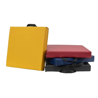 FDP SoftScape 12 inch Square Toddler Floor Cushions with Handles Flexible Seating for Daycare, Preschool, Playroom 1.5 inch Deluxe Foam (4-Piece) - Volcano - color: Volcano