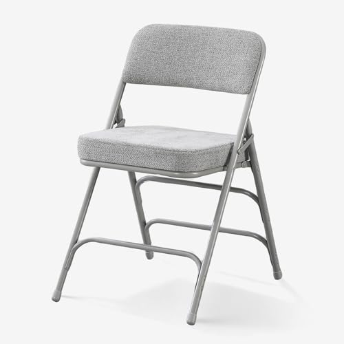 Folding Chair Fabric Padded Seat Indoor Single Foldable Chair Grey - color: Gray X1