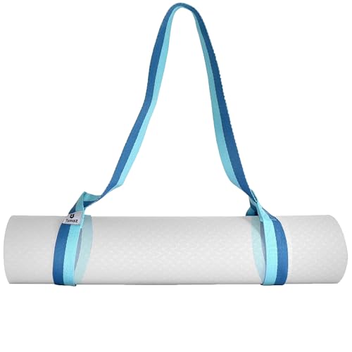 Tumaz Yoga Mat Strap Adjustable Carrier for All Yoga Mats, 2 Sizes - color: 03. Blue Match, size: 64 IN
