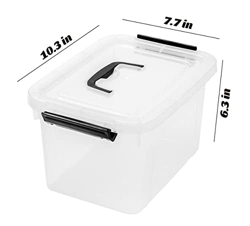 6 Quart Clear Storage Latch Box/Bins, 18-Pack Plastic Container with Latches and Lid - color: Clear, size: 6 QT (Pack of 3)