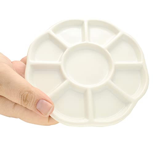 The Beadsmith Ceramic Mixing Palette, Sunflower Design Paint Holder, Arts & Crafts Accessories Organizer, 5.5" x 5.5" x .5", 9 Compartments (1 Palette) - size: 5.5" x 5.5" x 0.5"