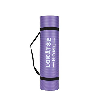 LOKATSE Home All Purpose Thick Yoga Mat with Carrying Strap High Density - color: Purple