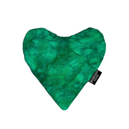 Mother Earth Pillows Small Heart-Shaped Flax Pillow for Natural Pain Relief, Warm or Cold Therapy, Herbal Aromatherapy Pillow (Green Print - No Herbs Added) - color: Green Print - No Herbs Added