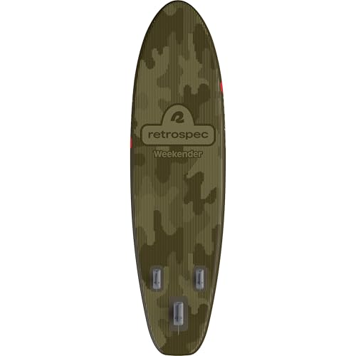 Retrospec Weekender Inflatable Stand Up Paddle Board Includes Paddle, Pump, and Accessories 10’6” Lightweight iSUP, Puncture Resistant Inflatable Paddle Board for Adults - color: Wetlands Camo