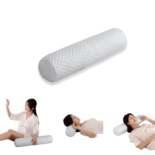 Summer Cool Touch Cylindrical Body Pillow, Round Bolster Pillow for Sleeping, Sofa Headrest Cushion, Blue, Grey，Multiple (Grey, 23.6 * 5.9in) - color: Grey, size: 23.6*5.9in
