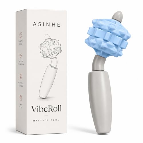 Handheld Massage Tool for Trigger Point Relief, Portable Muscle Roller for Deep Tissue Relaxation, Compact One-Hand Recovery Tool for Neck, Legs, Arms & Back