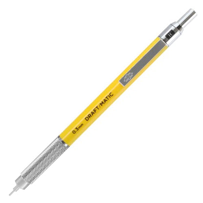 Alvin, Draft-Matic Mechanical Pencil, 0.3mm, Stainless Steel Drawing and Design Tool for Students and Professionals, Great for Drafting, Architecture, Engineering, and Art - color: Yellow