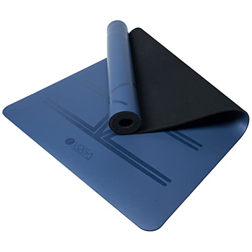 YOGA DESIGN LAB | The Infinity Mat | Luxurious Non-Slip Design Provides Unparalleled Grip to Support and Align You Beautifully | Eco-Friendly | w/Carrying Strap! - color: Diamond Align Navy, size: 5mm