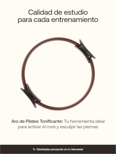BetterMe Toning Pilates Ring – Magic Circle Pilates Ring for Strength & Flexibility – 15 Inch Fitness Ring for Home Pilates & Yoga Workouts - color: Chocolate Brown
