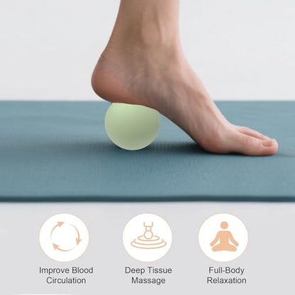 2PCS Firm Massage Lacrosse Balls for Myofascial Release, Muscle Knots, Trigger Point Therapy, Yoga Deep Tissue Massage, Foot Plantar Fasciitis, Muscle Soreness Massager Ball - color: 2 Smooth Massage Ball