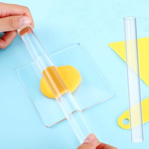 Yayatty Polymer Clay Tools, Acrylic Clay Roller, Acrylic Sheet, Rotary Cutting Mat, Round Polymer Clay Cutters with Clay Slicer Blade for Pottery and Sculpture (13 PCS) - color: 13 PCS