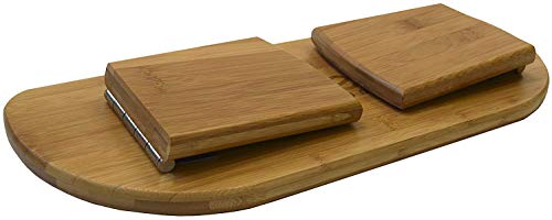 Bean Products Bamboo Foldable Meditation Bench – Supportive and Portable Kneeling Stool Chair with Meditation kit – Ergonomic Design for Seiza, Meditation, Prayer and Travel – Made in USA - color: Bamboo Bench Hinged Kit Black