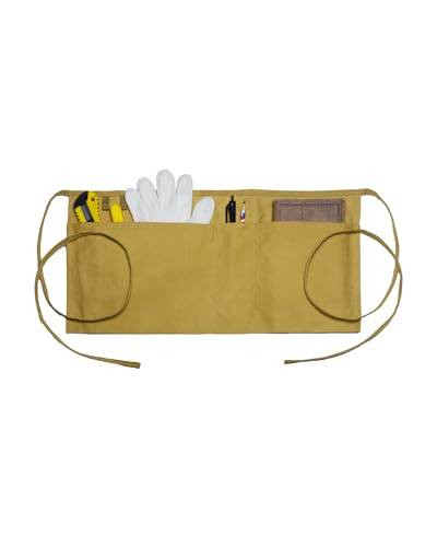 Canvas Work Waist Apron with 3 Pocket - color: 1 Pack Brown Tool Apron