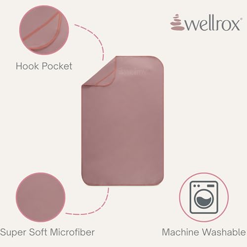 Wellrox Microfiber Yoga Hand Towel – Super Soft, Quick-Dry, Non Slip Yoga Towel for Hot Pilates, Gym & Workouts (26.5" x 16") - color: Rose