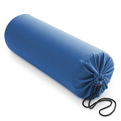 Saloniture Microfiber Cylinder Pillow Case Cover for Massage Table Bolsters - 30 x 9 Inch with Drawstring Closure, Navy - color: Navy