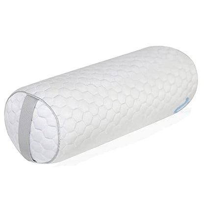 Kingnex Cylinder Bolster Roll Pillow for Back or Side Sleepers 20x8 | Shredded Latex Filling, Removable Cooling Cover, Under Knees for Back Sleepers, Between Legs to Relief Lower Back Pain - size: 20 Lx8 D