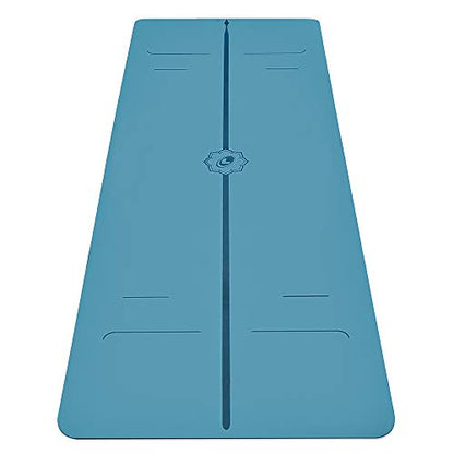 Liforme Evolve Yoga Mat - Patented Alignment Design, Advanced Non-Slip Grip - color: Blue