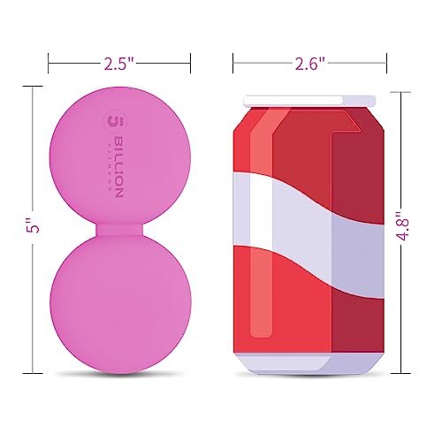 5BILLION Peanut Massage Ball - Double Lacrosse Massage Ball & Mobility Ball for Physical Therapy, Deep Tissue Massage Tool for Myofascial Release, Muscle Relaxer, Pink - color: Pink