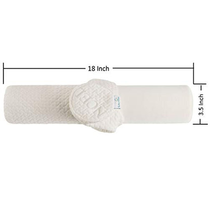 Comfort Memory Foam Neck Roll and Cervical Bolster Round Pillow with Removable Washable Soft Cover for Spine and Neck Back Lumbar Leg Vertebra Support (18"x3.5" Pillow Firm) - size: 18"x3.5" Pillow Firm