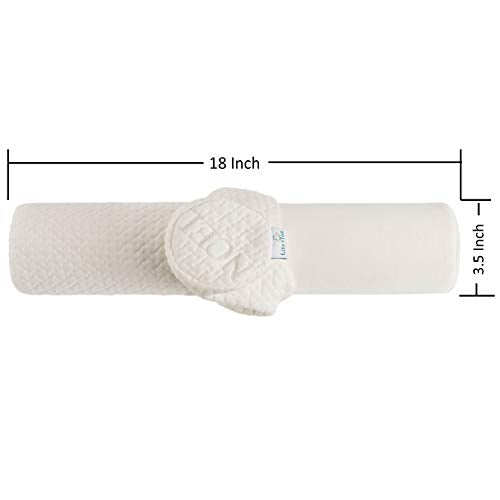 Comfort Memory Foam Neck Roll and Cervical Bolster Round Pillow with Removable Washable Soft Cover for Spine and Neck Back Lumbar Leg Vertebra Support (18"x3.5" Pillow Firm) - size: 18"x3.5" Pillow Firm