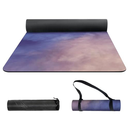 nuveti Yoga Mat Print Extra Thick TPE Non Slip Fitness Exercise Mat with Carrying Bag,72"x24" Extra Thick 6MM Exercise & Workout Mat for Yoga, Pilates Fitness and Floor Exercises - color: Fog-P