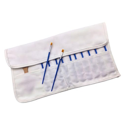 Funny live Paint Brush Holder Art Supplies, Artist Brush Holder & Storage Organizer Roll-Up Case Bag, Protect Acrylic Oil Watercolor Paintbrushes (White 22 Slot Pockets) - color: White 22 Slot Pockets
