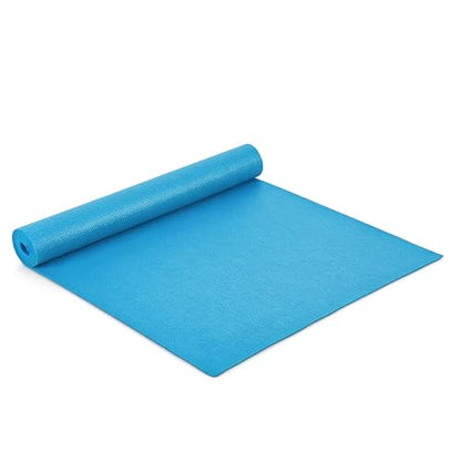 CAP Non-Slip Yoga Mat for Home Workout & Pilates, Lightweight Exercise Fitness Mat with Textured Grip Surface, Portable Roll-Up Yoga Mat for Women & Men
