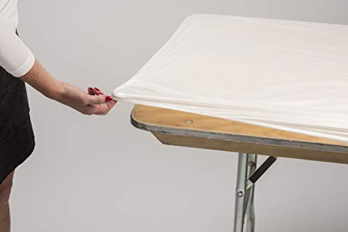 6' Rectangle Plastic Table Covers 30" x 72", Bundle of 5 (Ivory) - color: Ivory