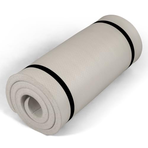 Tone Fitness 1-Inch Thick Yoga Mat | High-Density, Non-slip Exercise Mat with Carrying Strap for Yoga, Pilates, & Home Gym Workouts | Multiple Options - color: Gray, style: Diamond