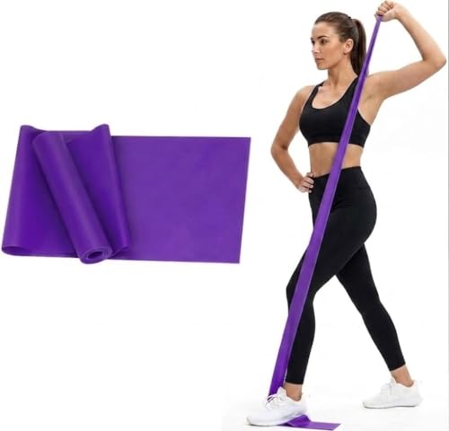 Resistance Band Portable Elastic Fitness Stretch Band for Yoga, Pilates, Home Strength Training and Athletic Tension Exercises - color: Purple