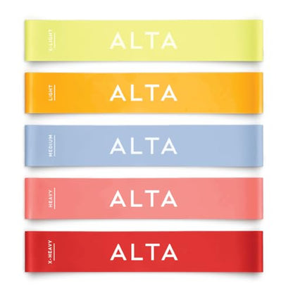 ALTA Mini Loop Bands for Exercise, Durable Latex, Small Resistance Bands - color: 5 Pack - Popsicle