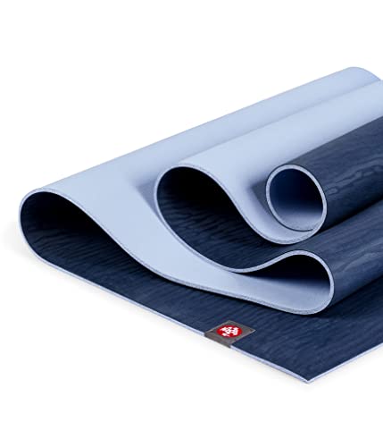 Manduka eKO Yoga Mat - Natural Rubber | Eco-Friendly | Soft Textured Surface| Natural Next-to-Skin Feel - color: Midnight, size: 79" x 24"