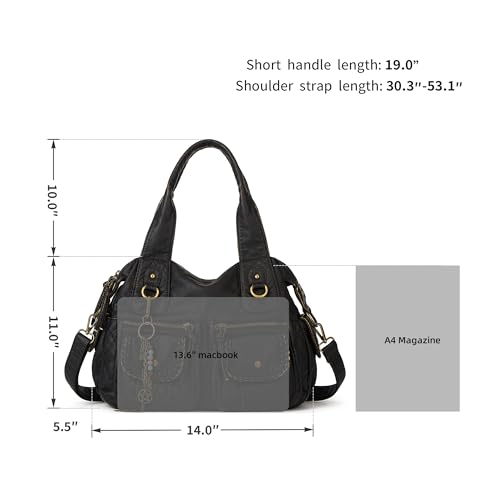 Worldlyda Women Canvas Hobo Purse Multi Pocket Tote Shopper Shoulder Bag Casual Top Handle handbag with Embroidery Ethnic - color: A9-kks4-tfl7