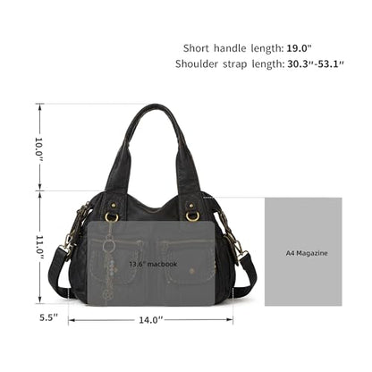 Worldlyda Women Canvas Hobo Purse Multi Pocket Tote Shopper Shoulder Bag Casual Top Handle handbag with Embroidery Ethnic - color: A9-kks4-tfl7