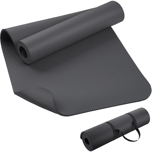 KEEP Extra Thick NBR Yoga Mat - color: Grey, size: 72”x24”x10mm