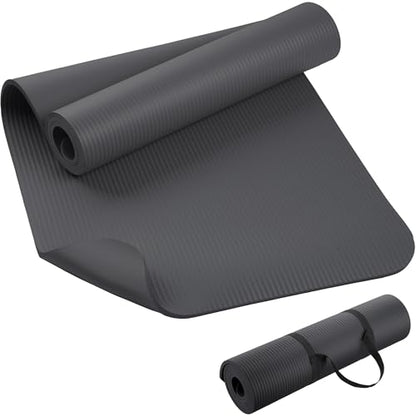 KEEP Extra Thick NBR Yoga Mat - color: Grey, size: 72”x24”x10mm